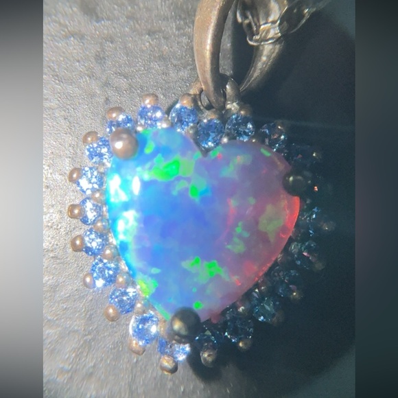 Opal Heart Necklace - Picture 2 of 6